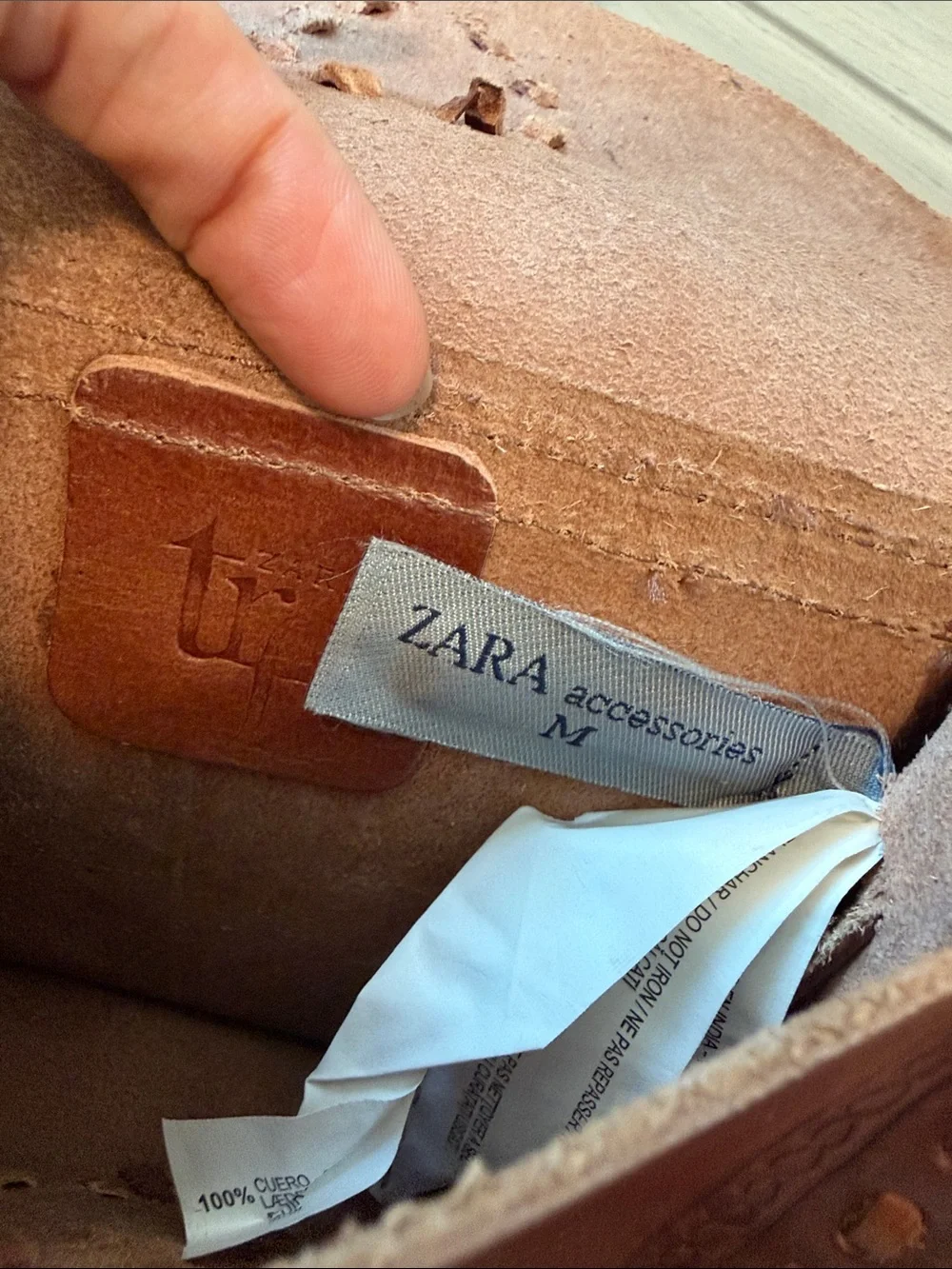 Zara 100% Leather Crossbody Bag in Brown